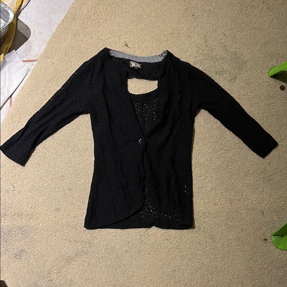 Volcom Long sleeve Black eyelet top